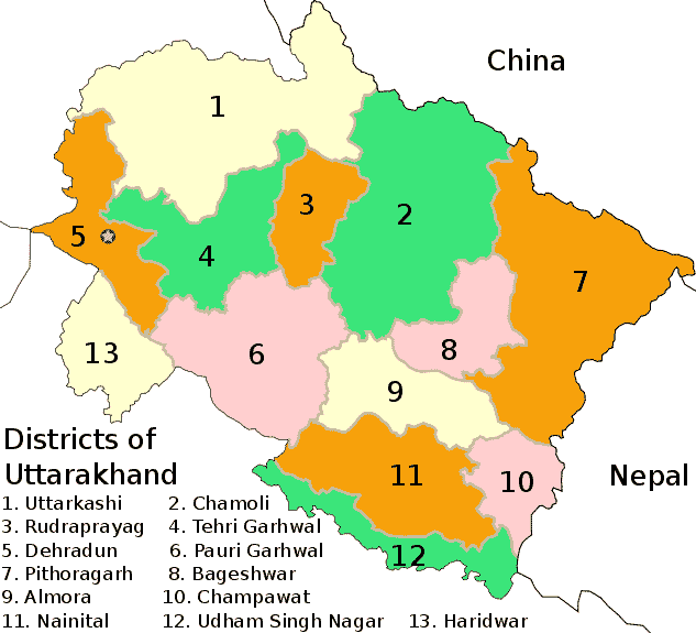 A Districts of Uttarakhand